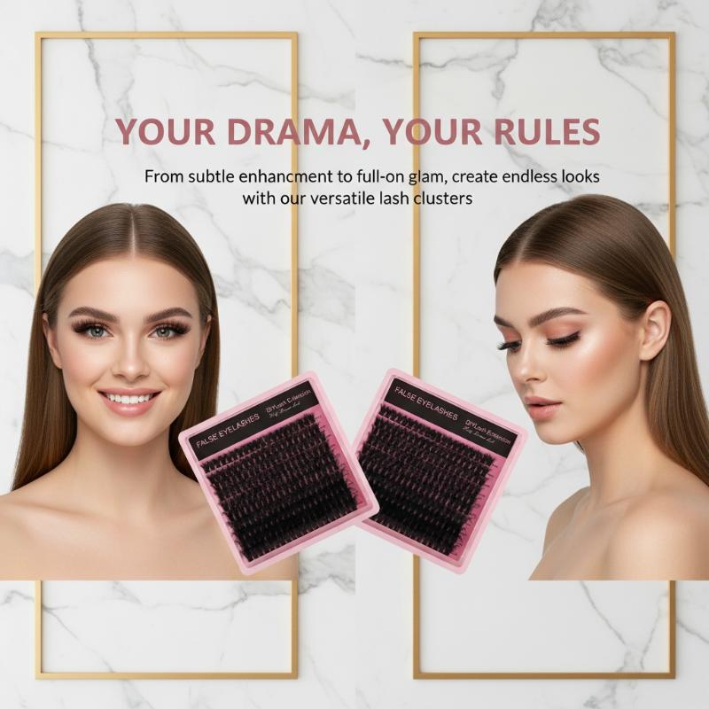 Eyelash Extension For Beginners - 10Row 140 Clusters Fluffy Thick Lashes