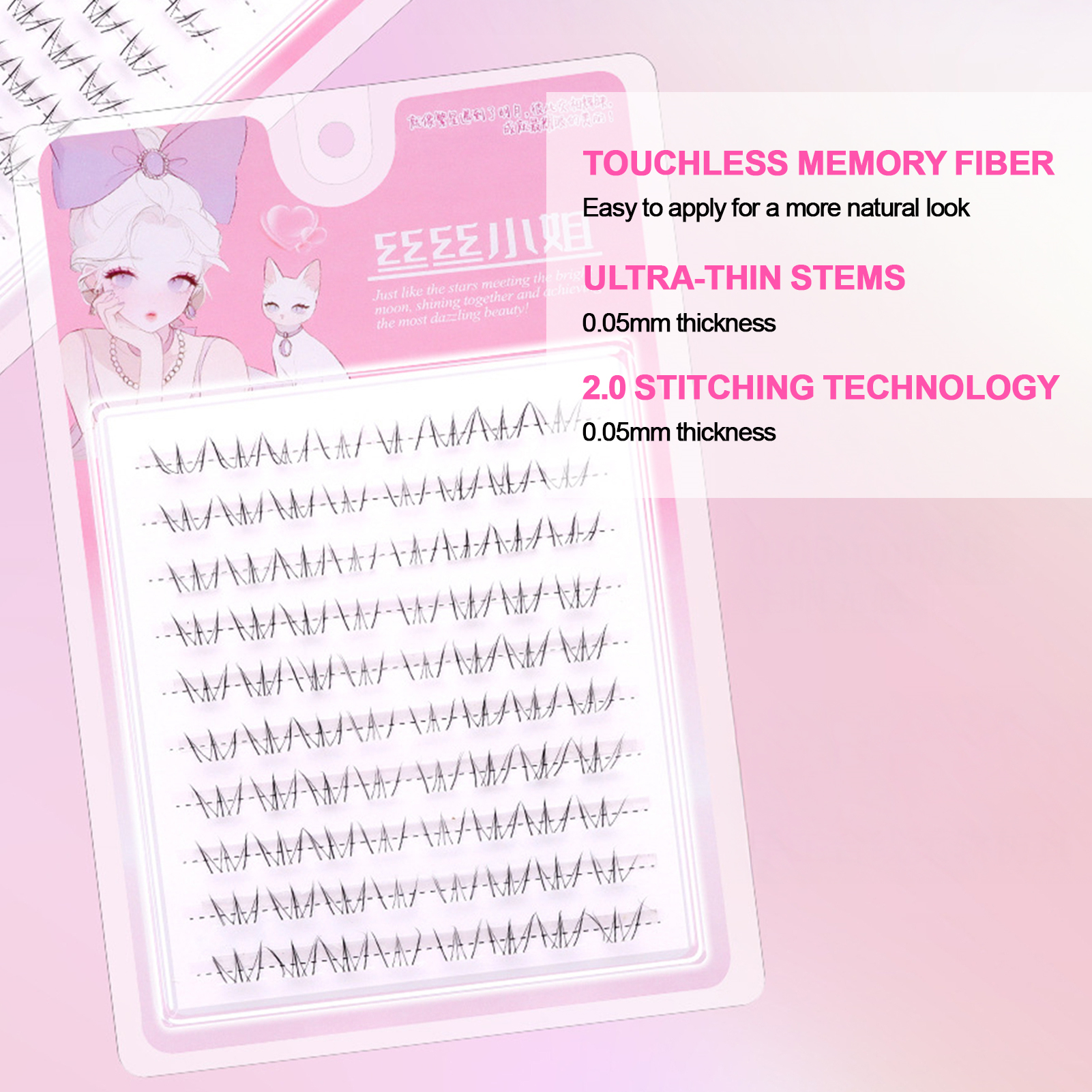 Eyelash Extension Volume Cat Eye - 10rows Cat Eye Anime Lower False
