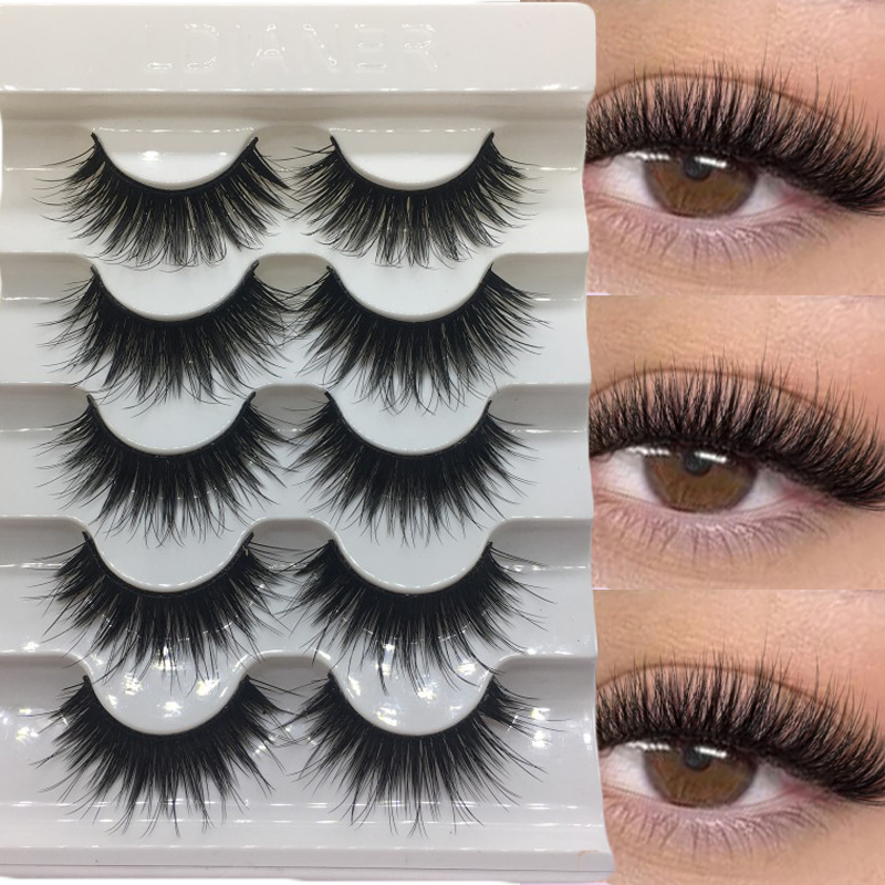Eyelash Extension Volume Cat Eye - 5pairs Fluffy Thick Faux False Lashes