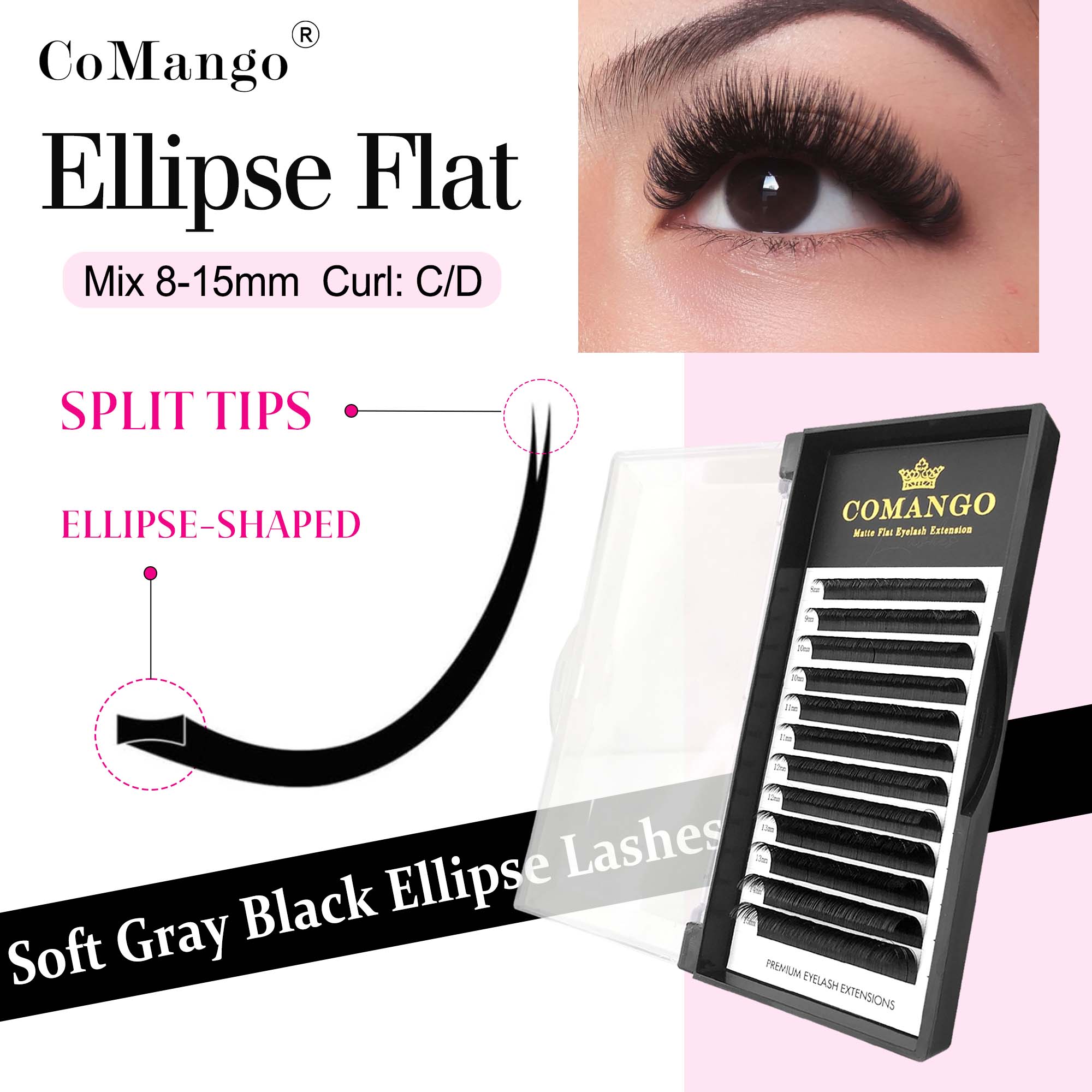 Matte Gray Black Split Tips Li - Eyelash Extension Supernatural avaliação e preço