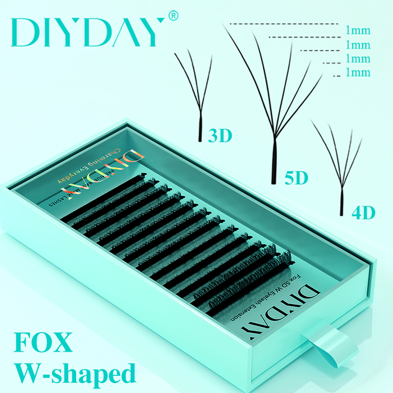 DIYDAY Foxy W-Shaped 3D 4D 5D  - Eyelash Extension Volume Cat Eye avaliação e preço
