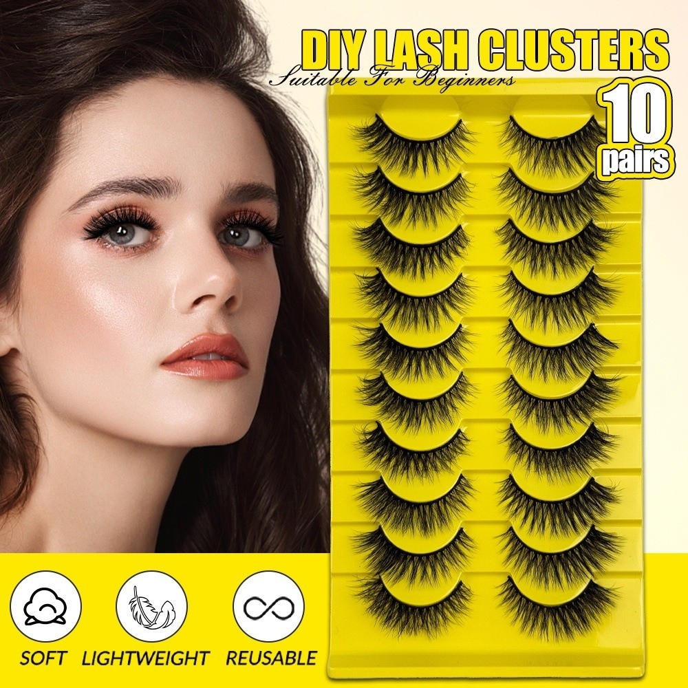 10Pairs Reusable 3D Dramatic F - Eyelash Extension Volume Cat Eye avaliação e preço