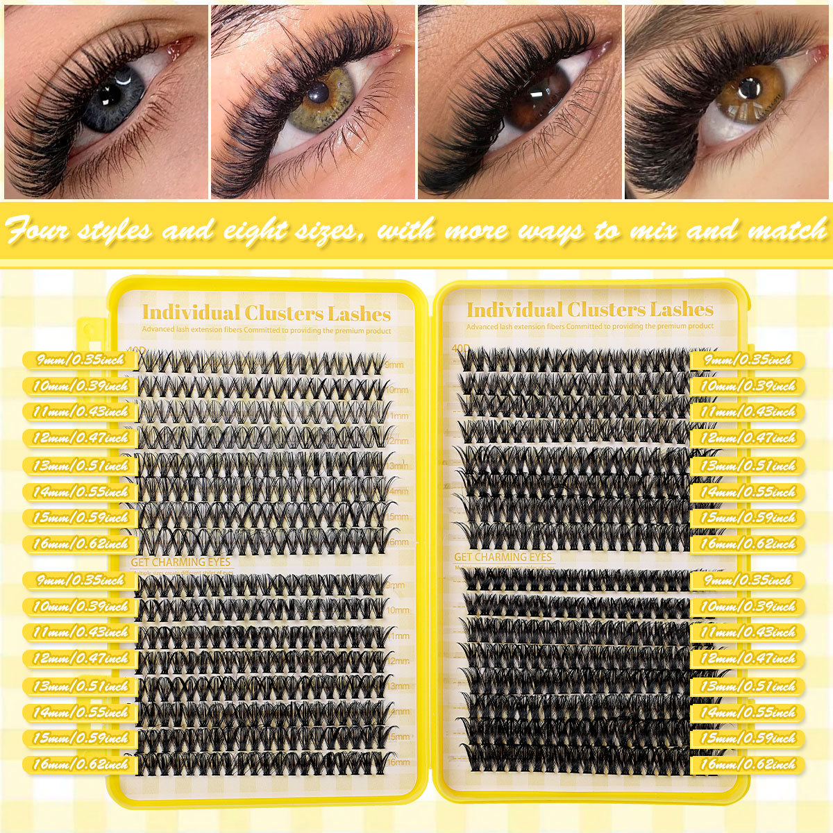 DIY False Eyelashes 32 Rows D- - Eyelash Extension Options avaliação e preço