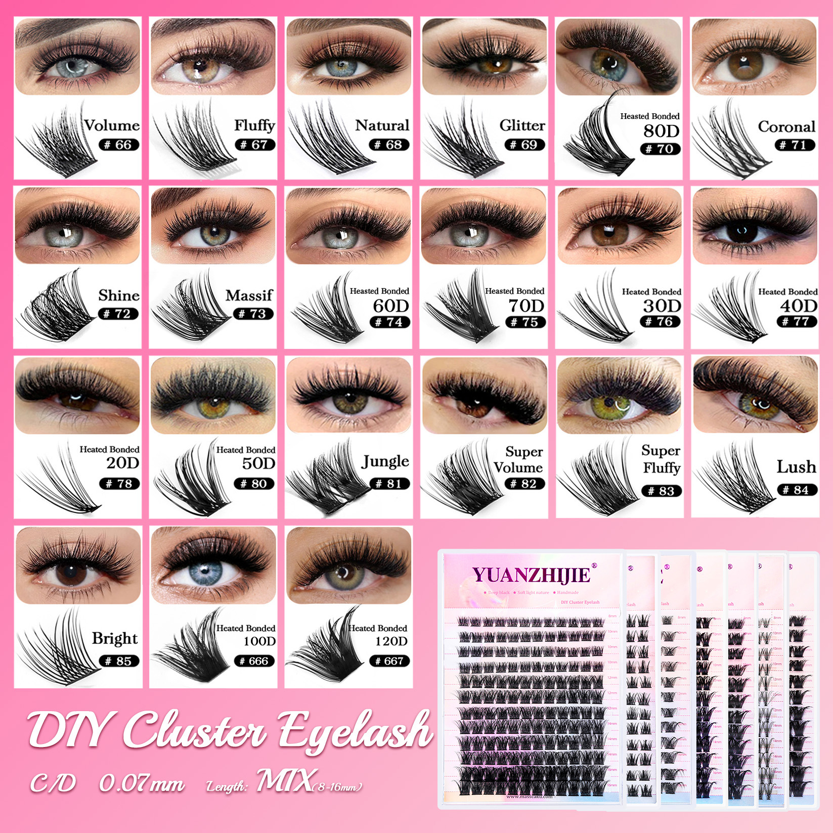 YUANZHIJIE New DIY Clusters Fa - Eyelash Extension Supernatural avaliação e preço