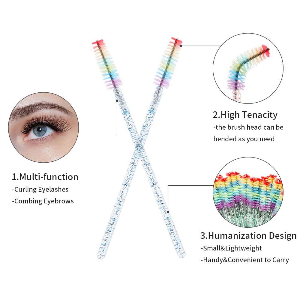 50PCS Rainbow Crystal Eyelash  - Eyelash Extension Glasses avaliação e preço