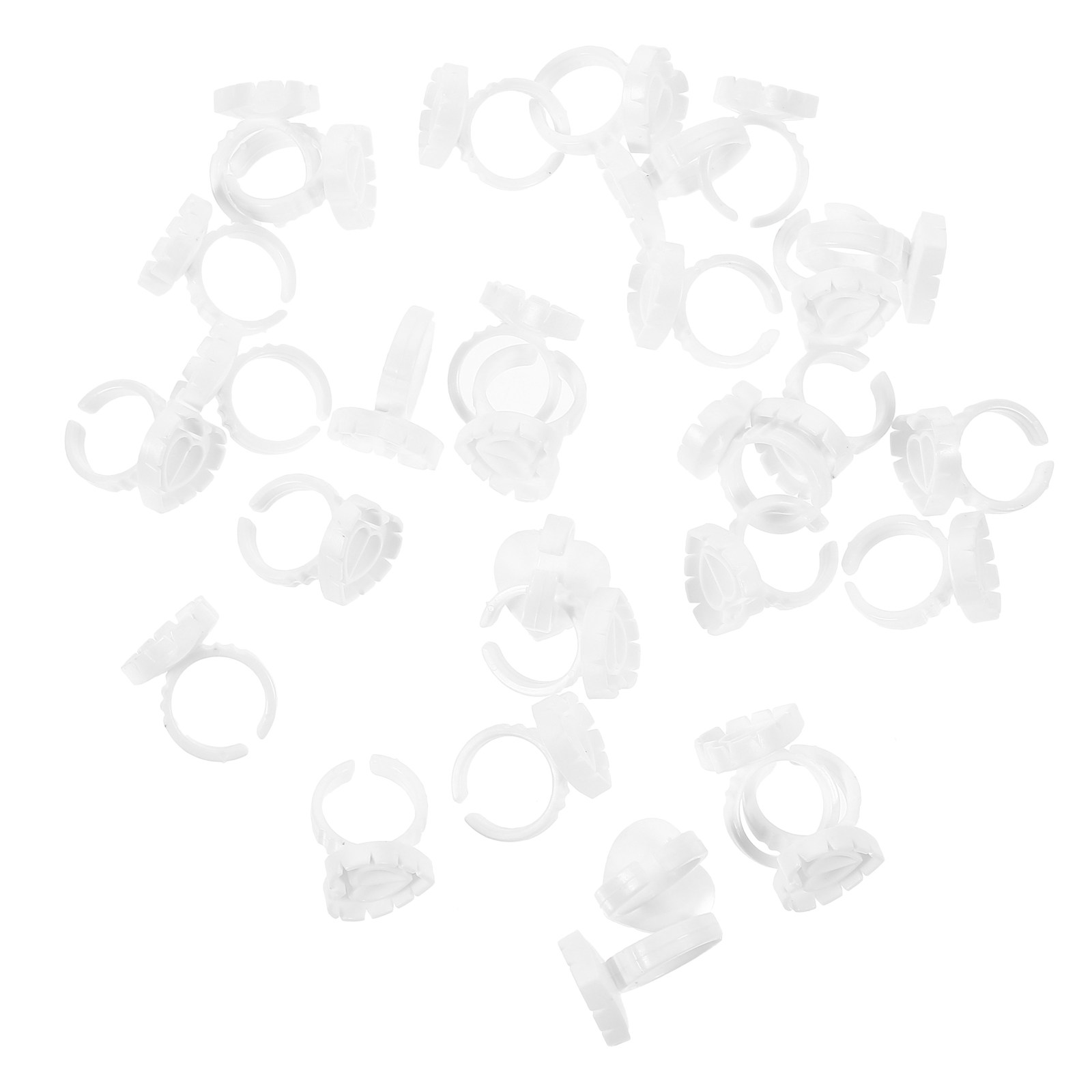 100Pcs White Pigment Ring Hold - Eyelash Extension Process avaliação e preço