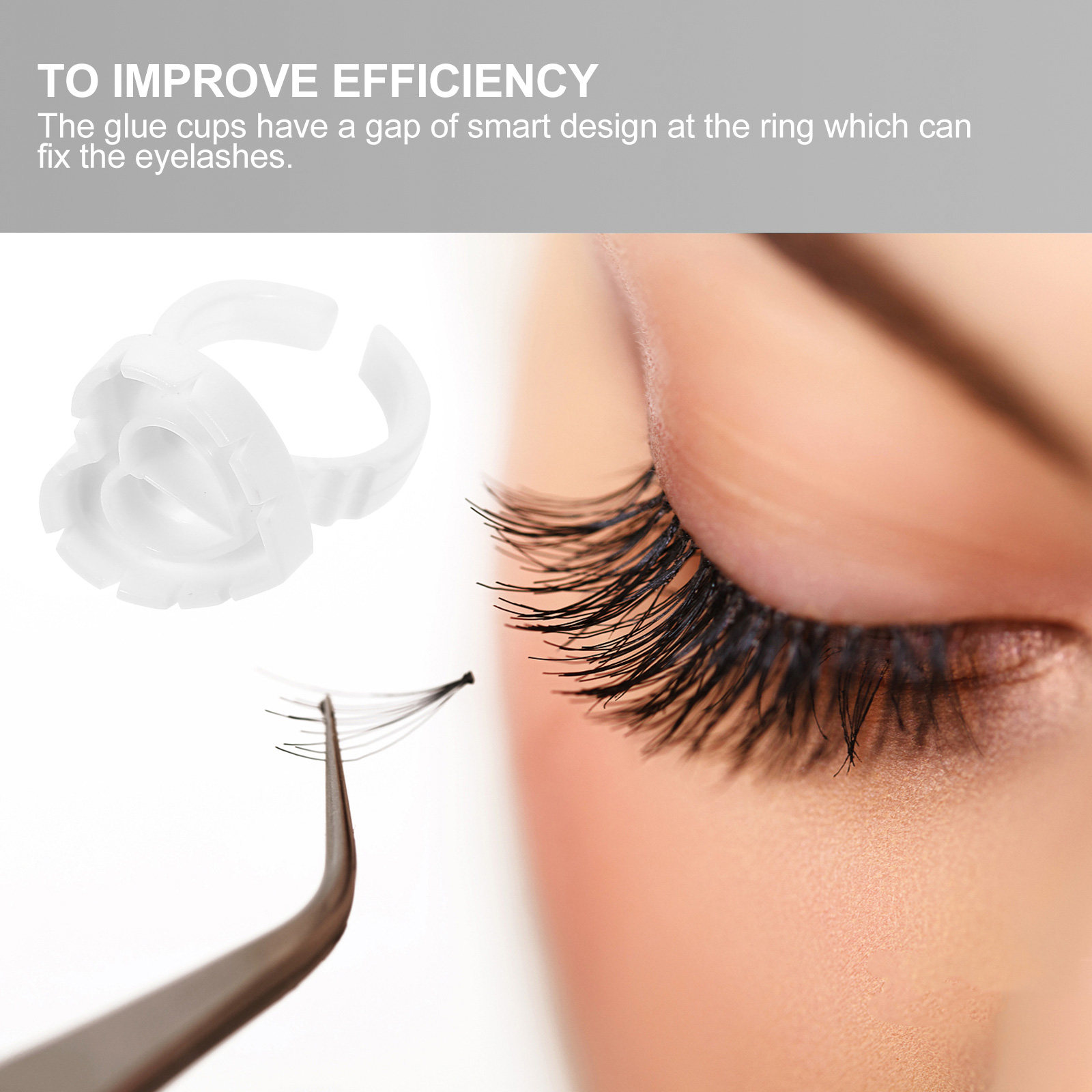 100Pcs White Pigment Ring Hold - Eyelash Extension Process avaliação e preço