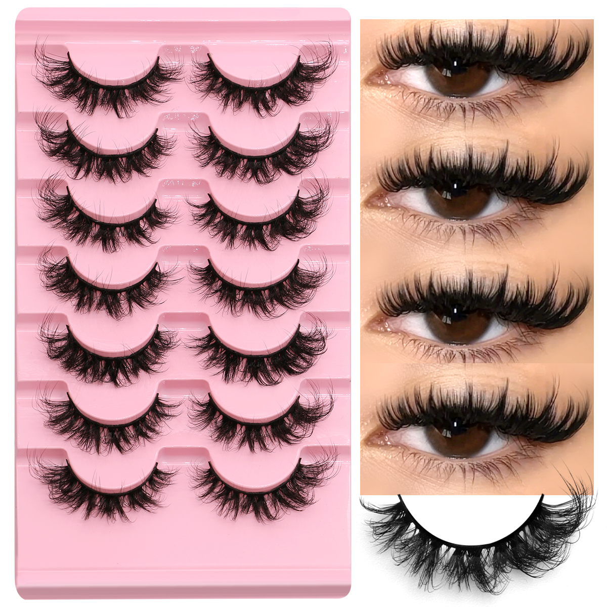 Lasvirey Fluffy Cat Eye Lashes - Eyelash Extension Volume Cat Eye avaliação e preço
