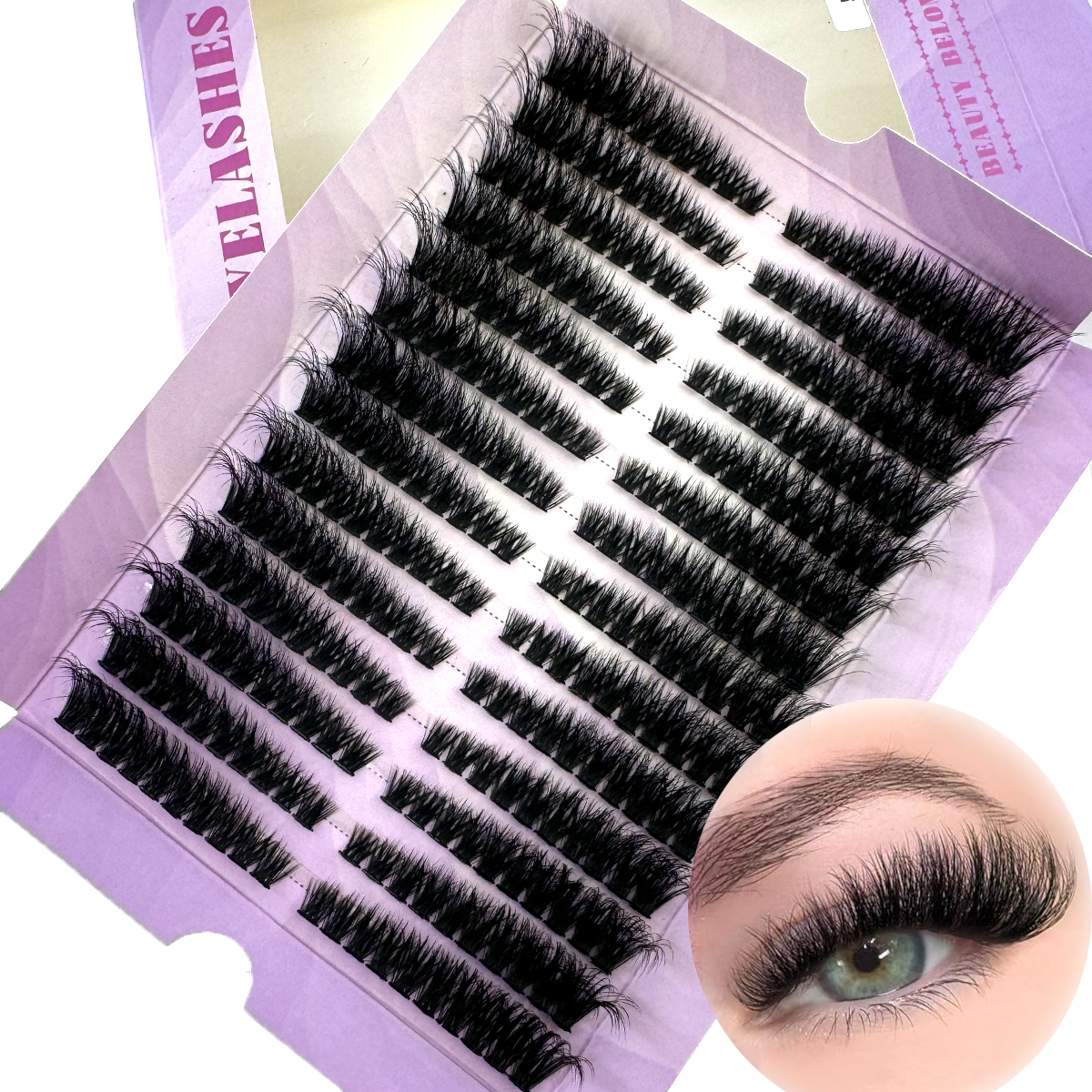 14Rows Fluffy Lash Clusters Th - Eyelash Extension Volume Cat Eye avaliação e preço