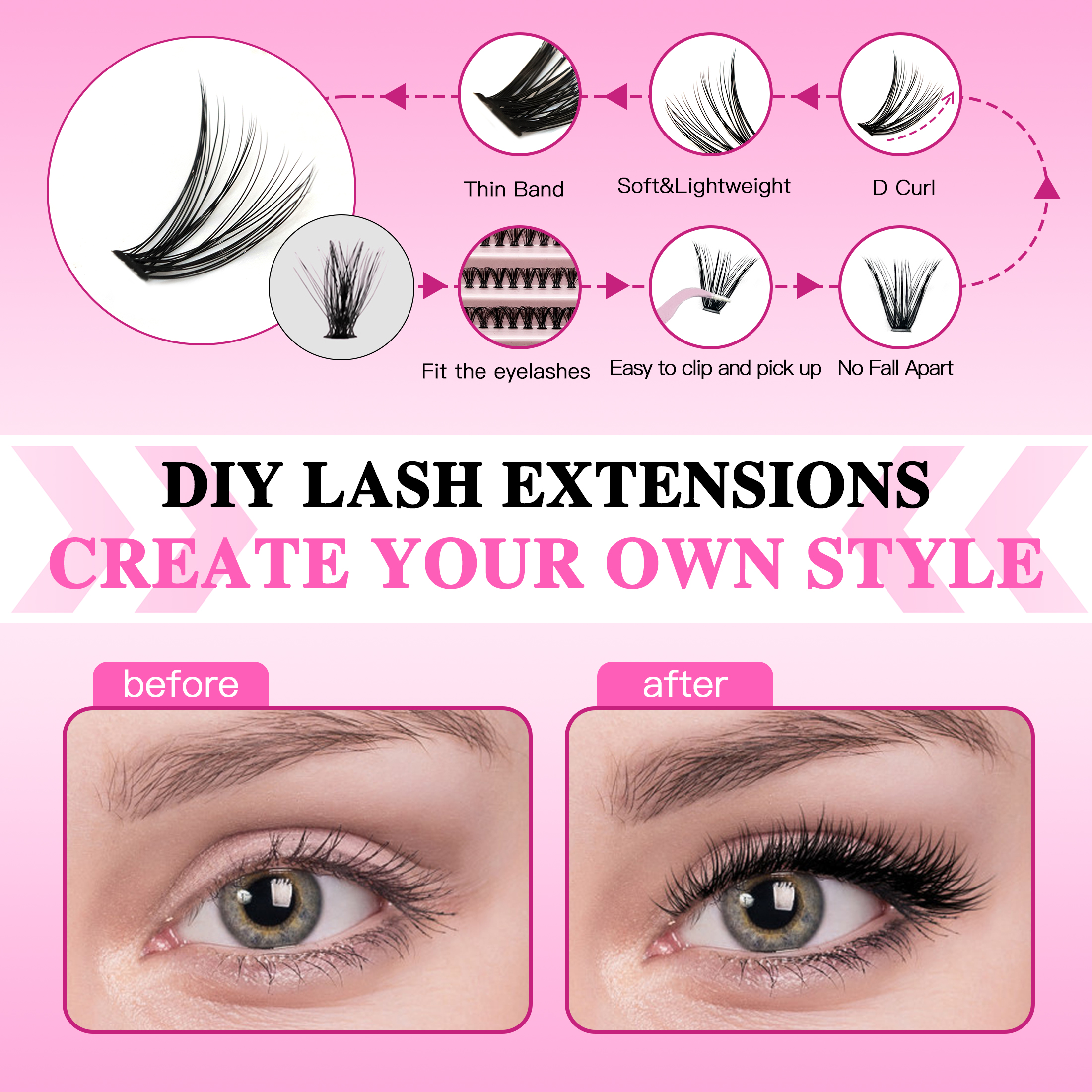 DIY Lashes Extension Kit Eyela - Eyelash Extension London avaliação e preço